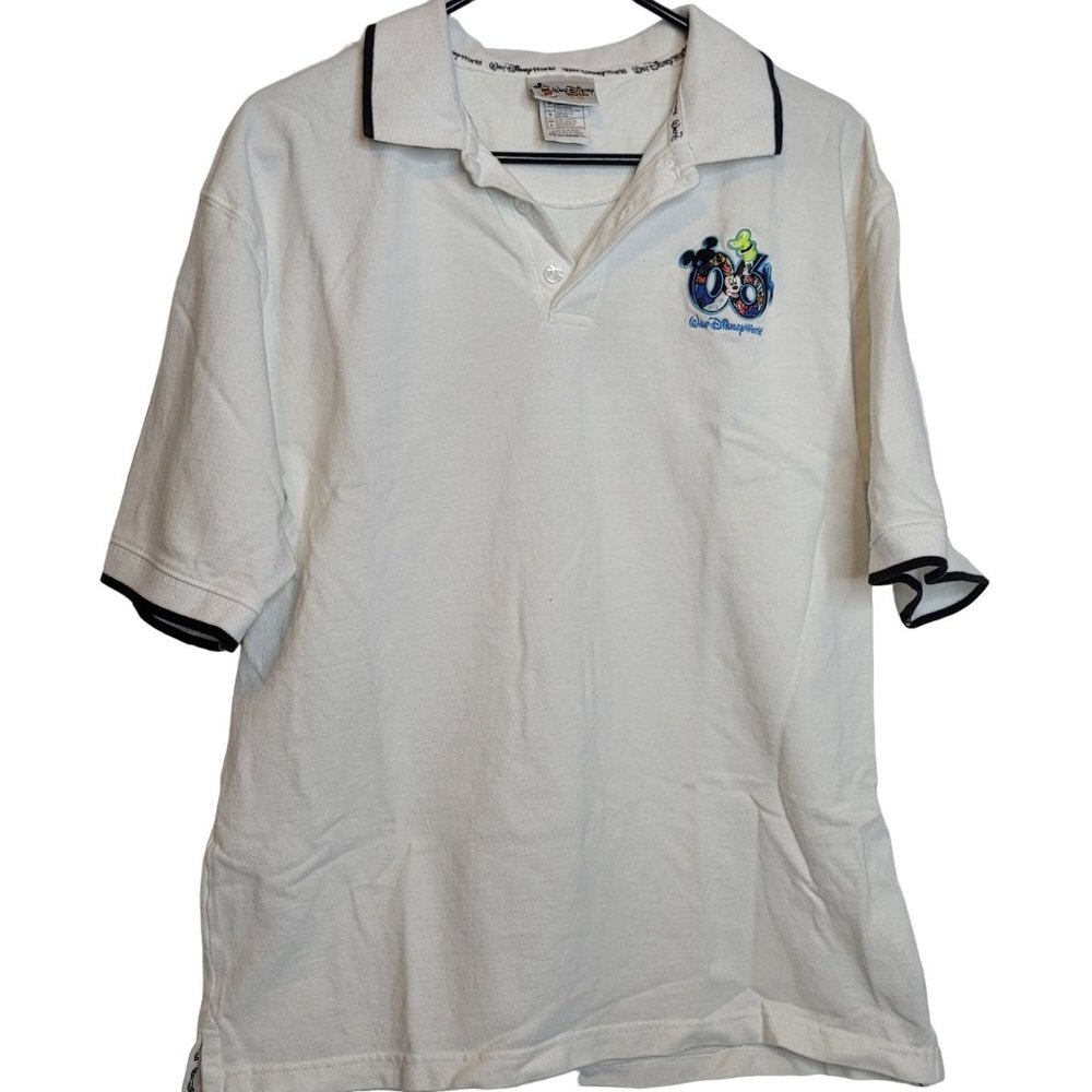 Walt Disney World Polo Shirt 2006 Pullover Embroidered Mens Large White